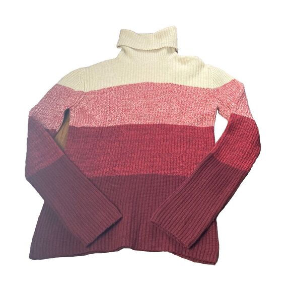 Celtic & Co. Extra Fine Wool Turtleneck Jumper Sweater Sz XL Colorblock Red - Picture 5 of 7